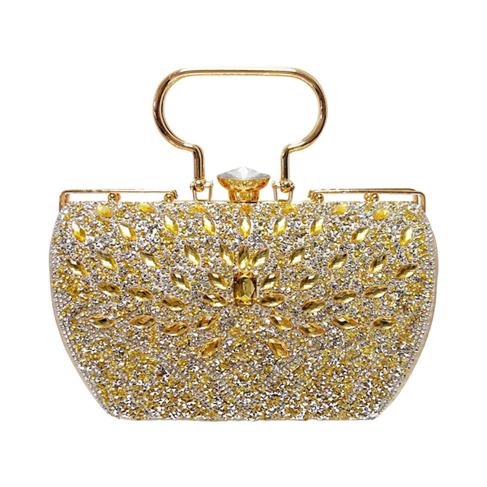 Dazzling Full Rhinestone Embellished Evening Bag for Women, A Large Capacity Light Luxury Top-Handle Shoulder Handbag, Perfect for Parties Banquets & Formal Dresses