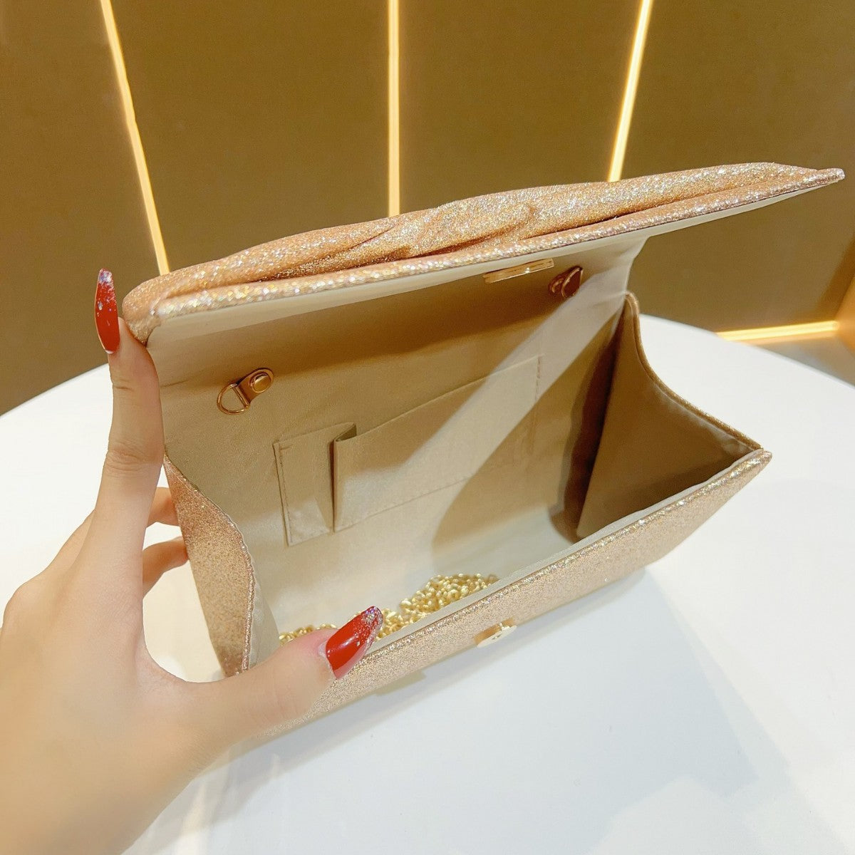 Chic Small Square Evening Bag for Women, A Versatile Top-Handle Clutch with Removable Crossbody Shoulder Strap, Perfect for Banquets Nightclubs KTV & Parties