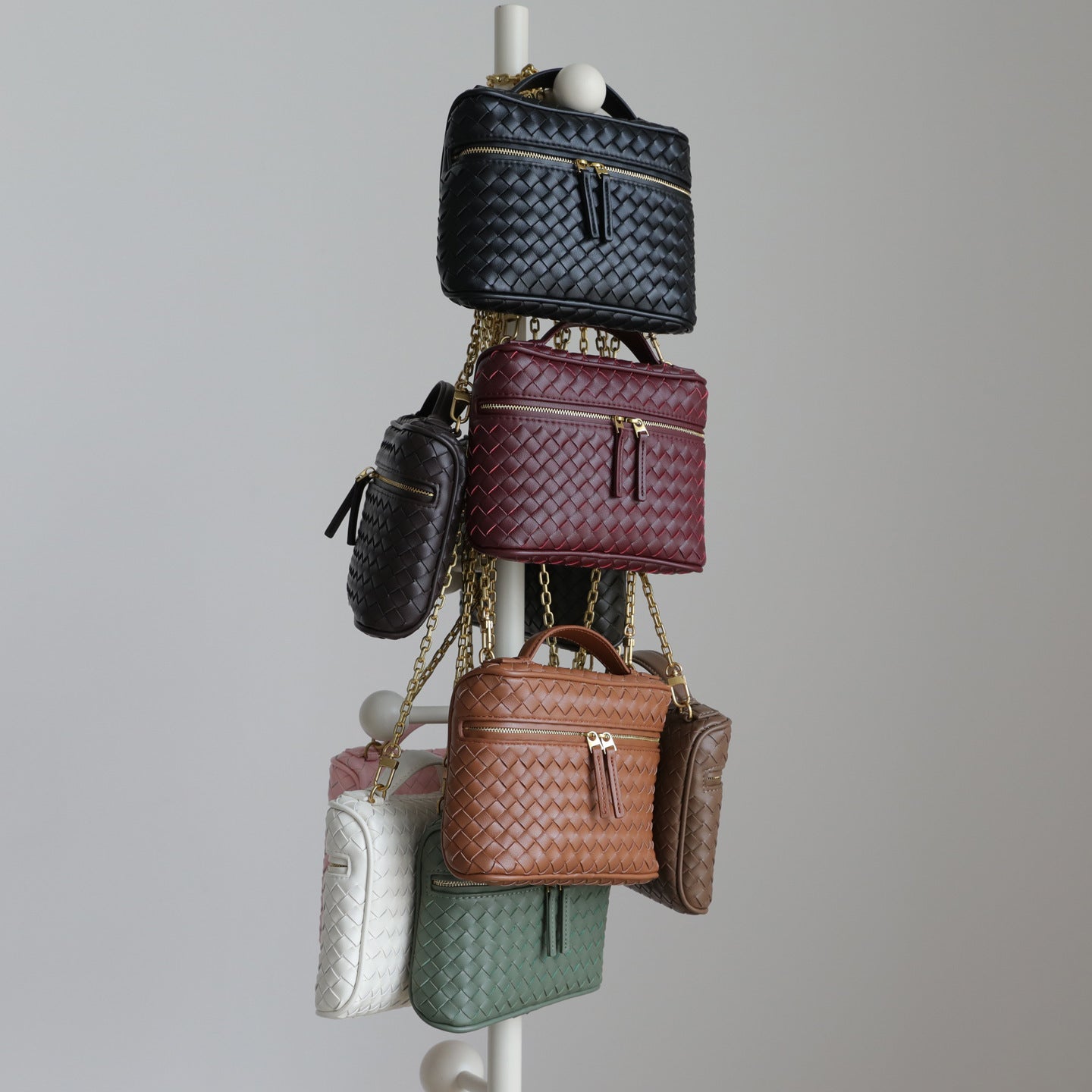 Handwoven Mini Box Phone Bag for Women Chain Shoulder Crossbody Handbag, Premium Genuine Leather Purse with Versatile Style
