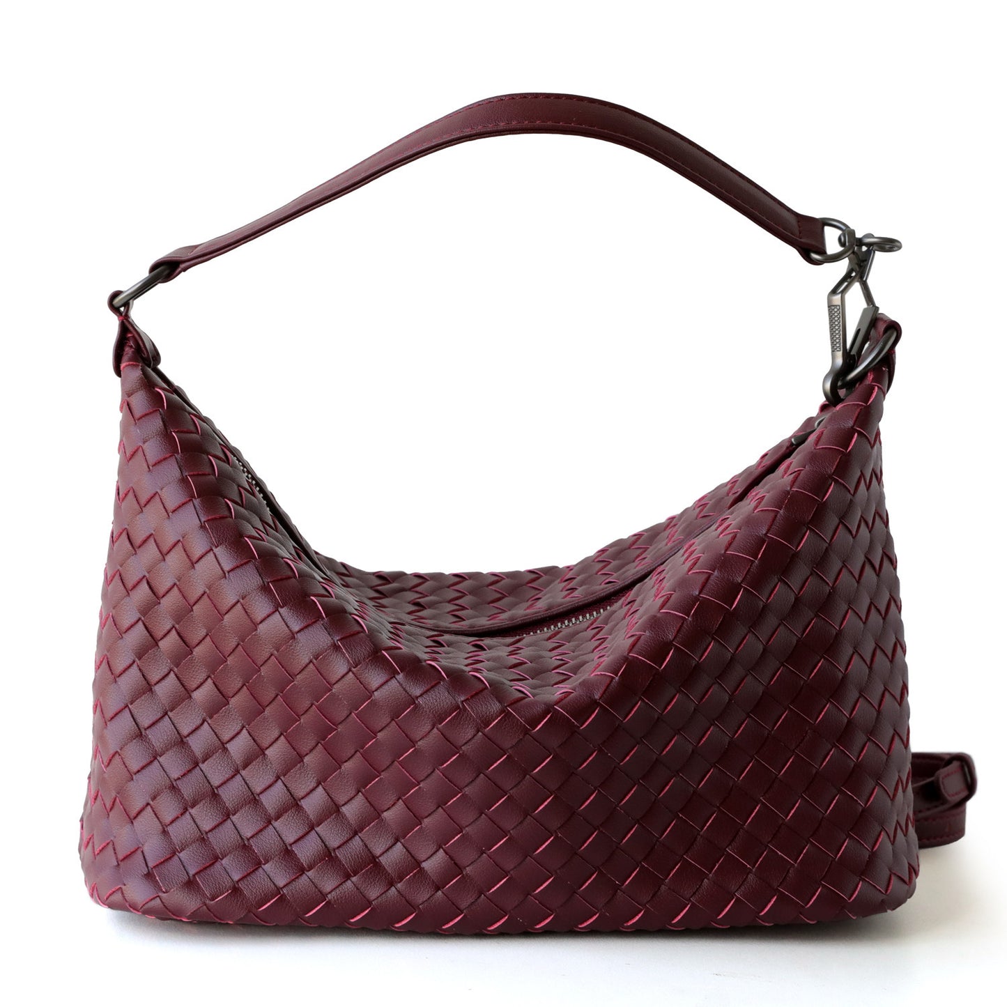 Cowhide Handwoven Dumpling Bag for Women Shoulder Crossbody Handbag, Niche Commuter Underarm Purse with Artisan Leather Texture