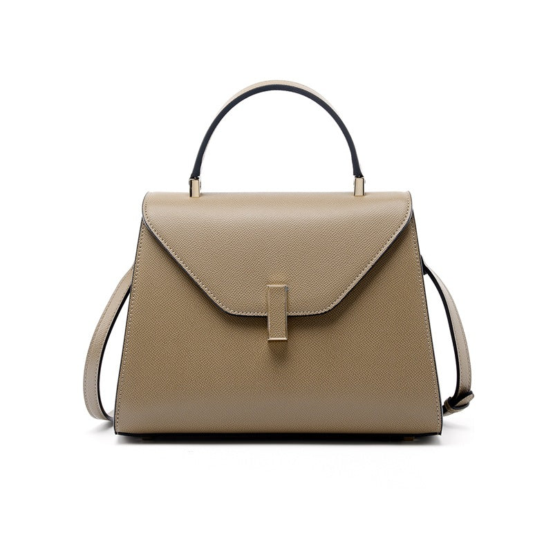 New Kelly-Style Niche Designer Bag in Genuine Leather, Large Capacity Shoulder Crossbody Top Handle Purse, Premium Fashionable Handbag for Women