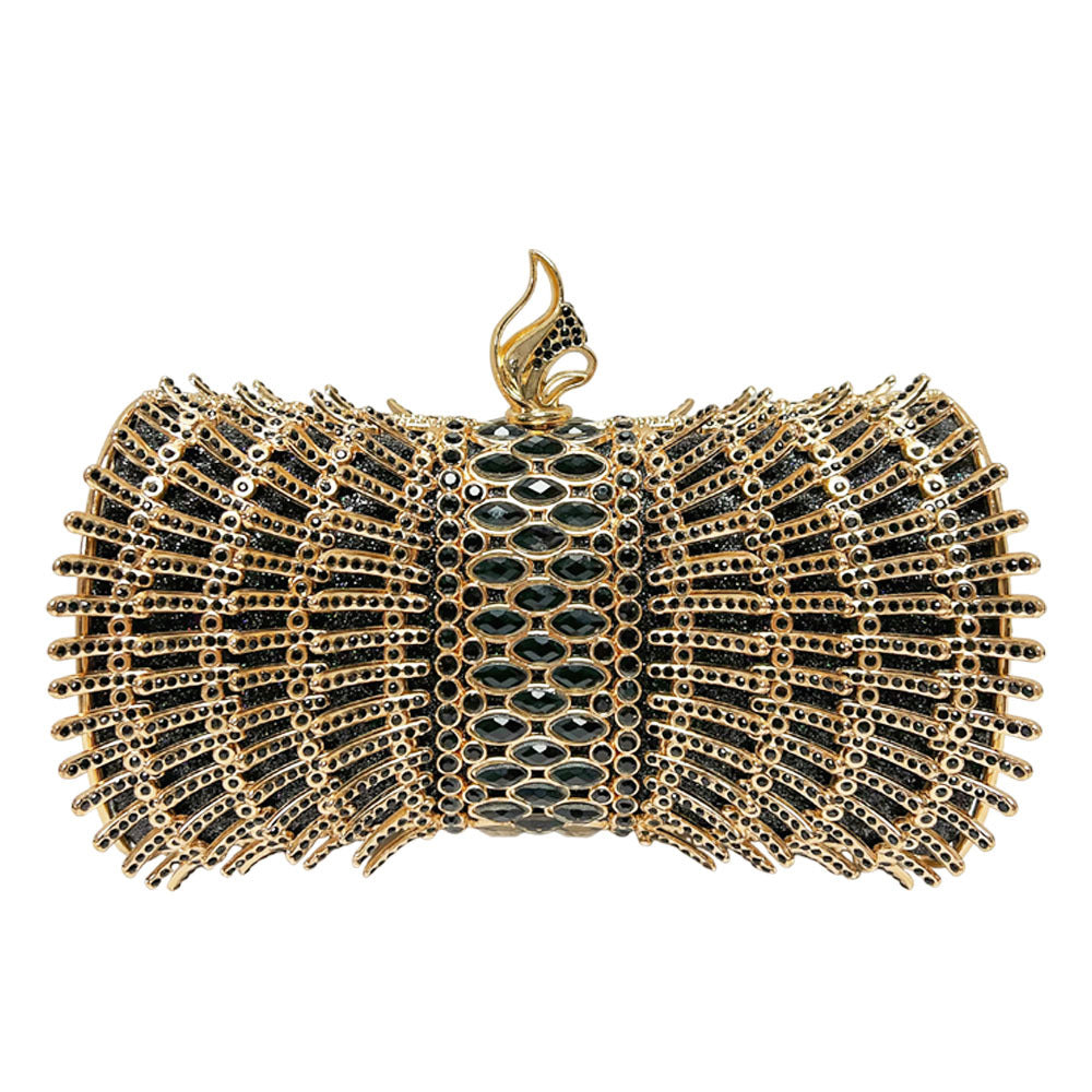 Women's Rhinestone-Embellished Evening Clutch, Full Crystal Banquet Top-Handle Crossbody Bag for Formal Dress, New Fashion Purse