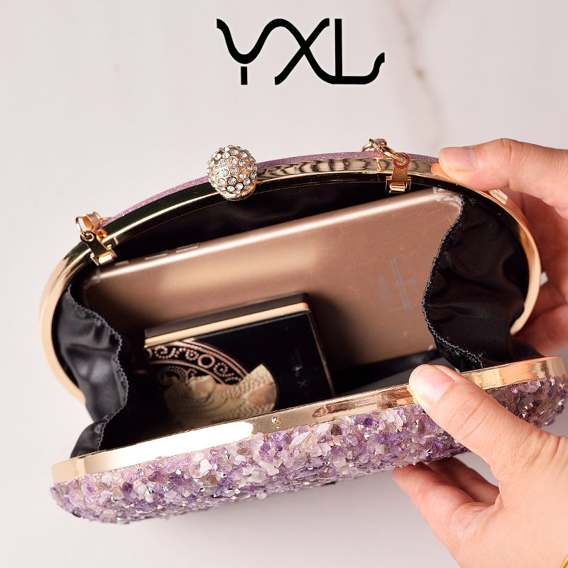Dazzling Rhinestone-Embellished Round Evening Bag for Women, A Crystal-Studded Top-Handle Formal Dress Purse Perfect for Cheongsam Banquets & Special Occasions