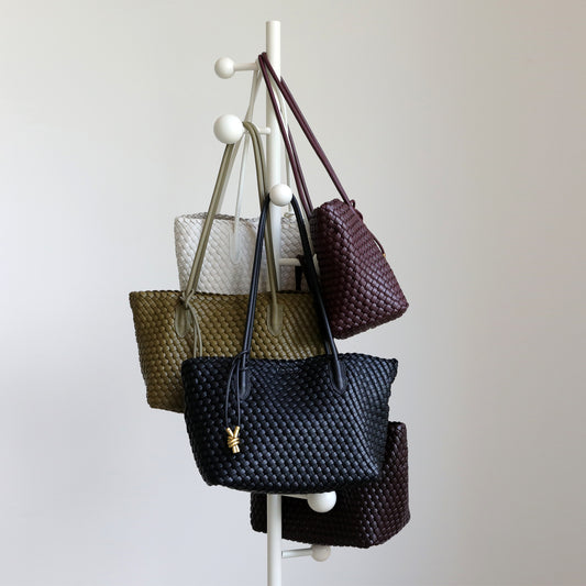 Woven Tote Bag for Women Slouchy Premium Large Capacity Shoulder Handbag, Minimalist Versatile Commuter Purse with Relaxed Elegance