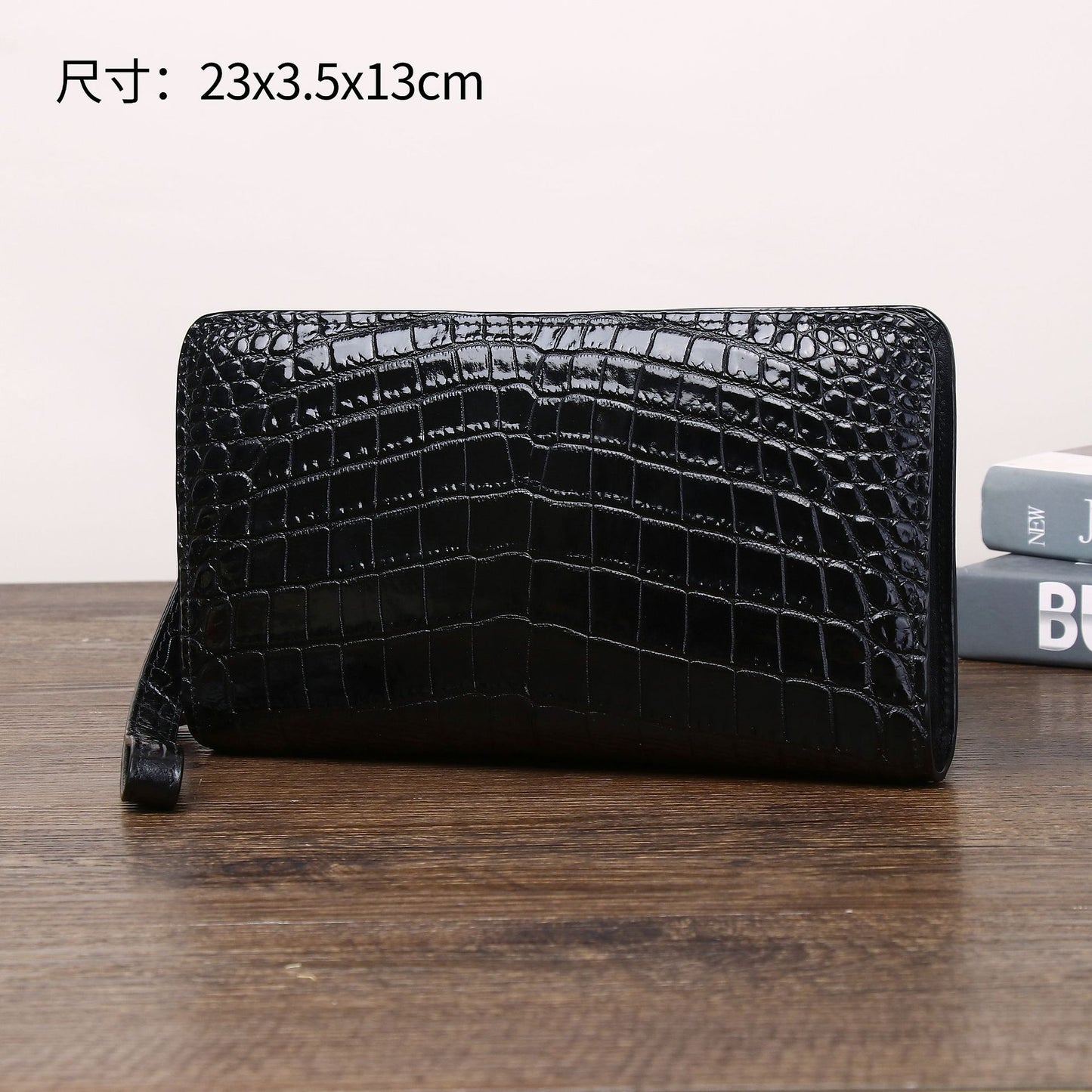New Arrival Croc-Effect Genuine Leather Clutch Wallet for Men, A Large Capacity Business Casual Handheld Bag with Multiple Card Slots & Trendy Design