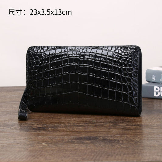 New Arrival Croc-Effect Genuine Leather Clutch Wallet for Men, A Large Capacity Business Casual Handheld Bag with Multiple Card Slots & Trendy Design