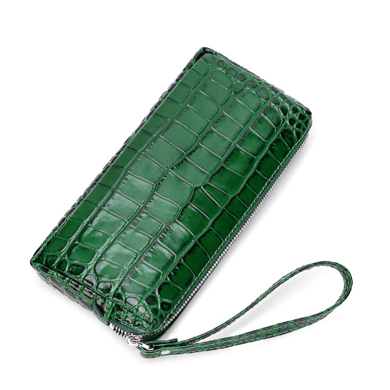 New Arrival Croc-Effect Genuine Leather Phone Wallet for Women, A Soft Cowhide Mini Coin Purse with Versatile Crossbody Design, Perfect Everyday Small Bag