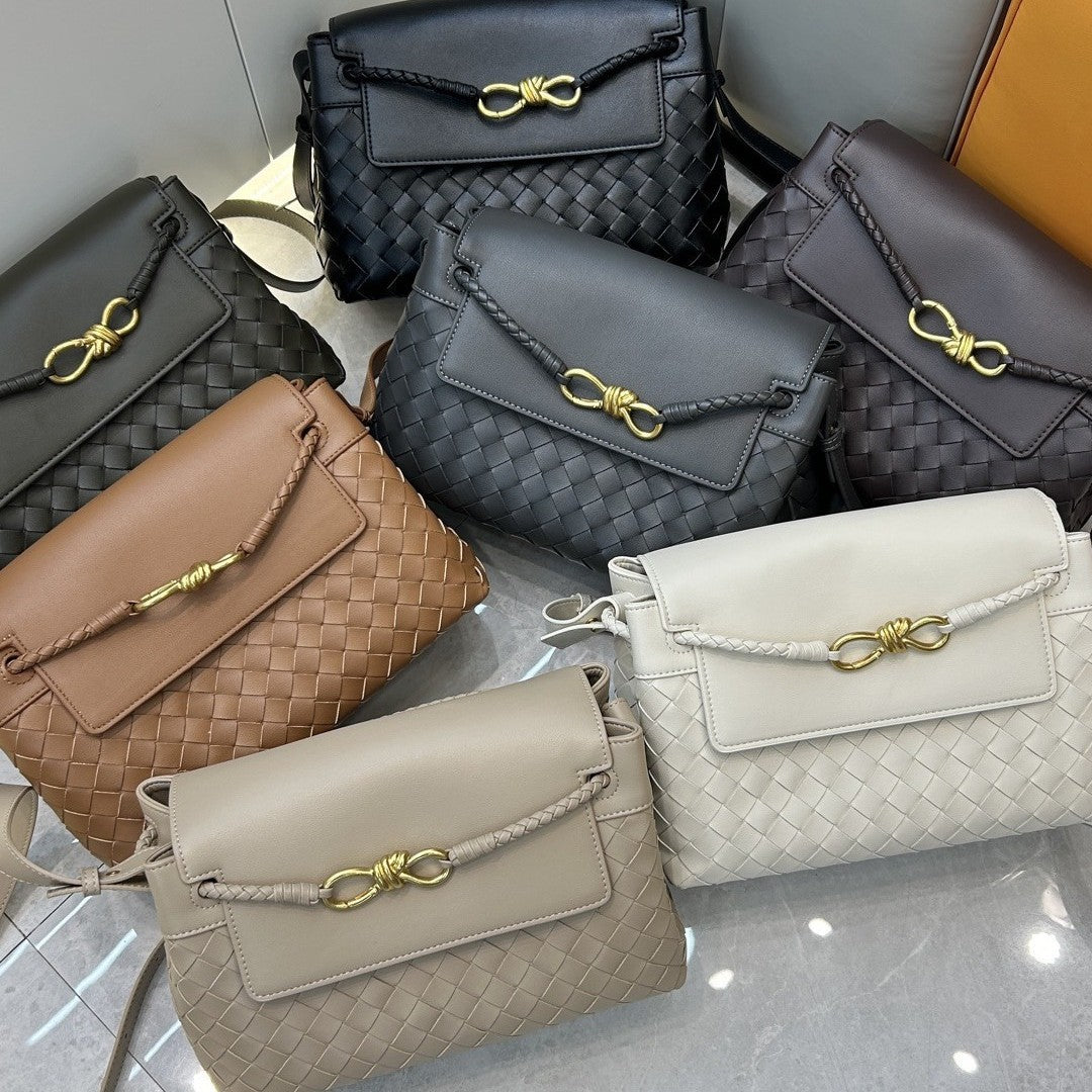 Genuine Leather Andiamo Medium Woven Bag for Men and Women, New Premium Top Handle Shoulder Briefcase Handbag, Versatile Unisex Briefcase for Ladies and Gentlemen
