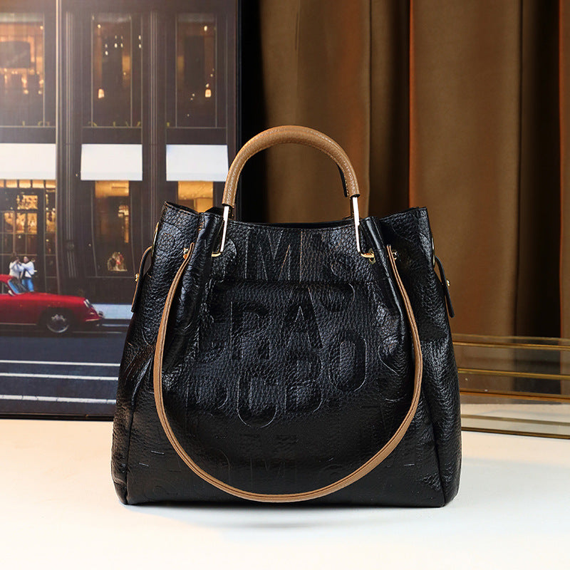 New Arrival Letter Print Large Capacity Tote Bag for Women, A Business Commuter Shoulder Crossbody Handbag with Elegant Versatile Design 7360