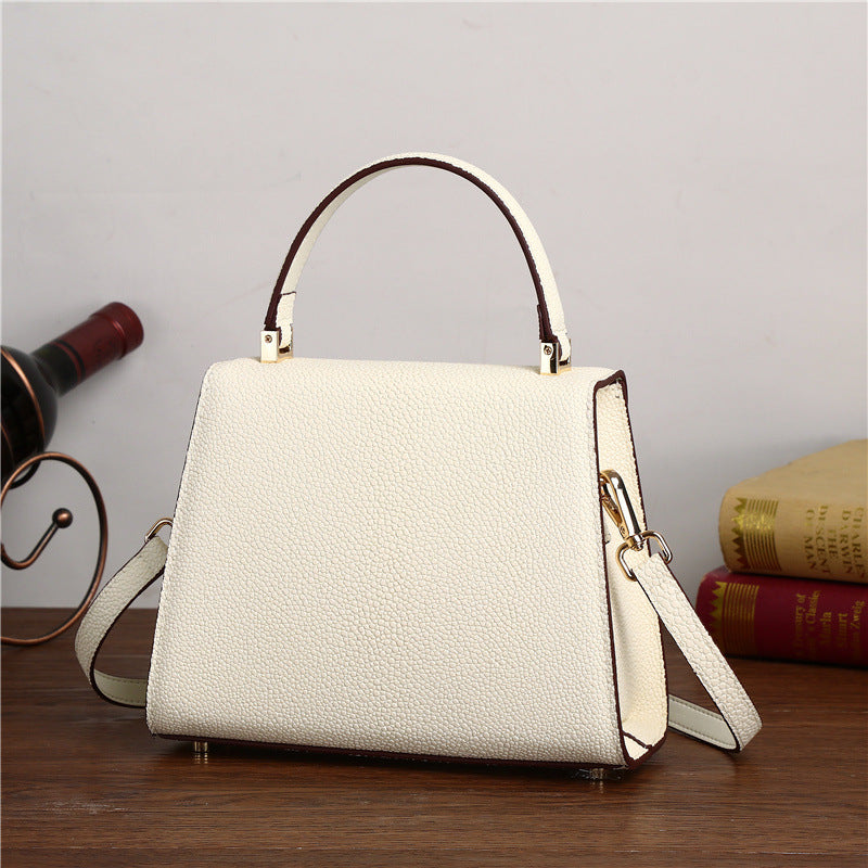 Genuine Leather Starry Pearl Fish Grain Tote Bag for Women Large Capacity Shoulder Crossbody Handbag, Premium Textured Purse with Elegant Design
