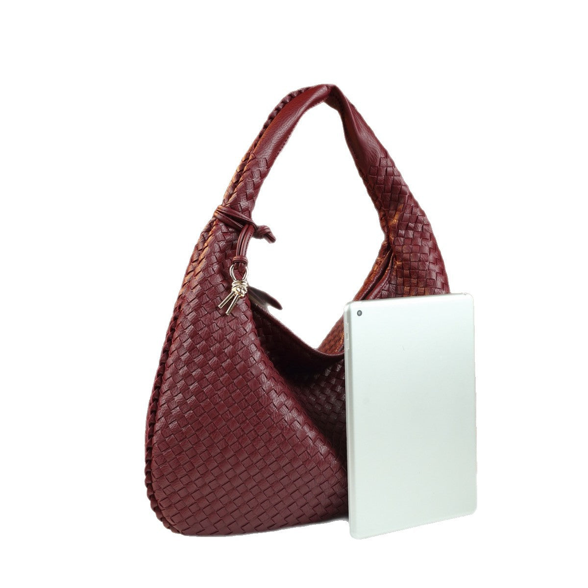Handwoven Dumpling Bag for Women Vintage European Style Shoulder Underarm Handbag, Large Capacity Casual Purse with Artisan Texture