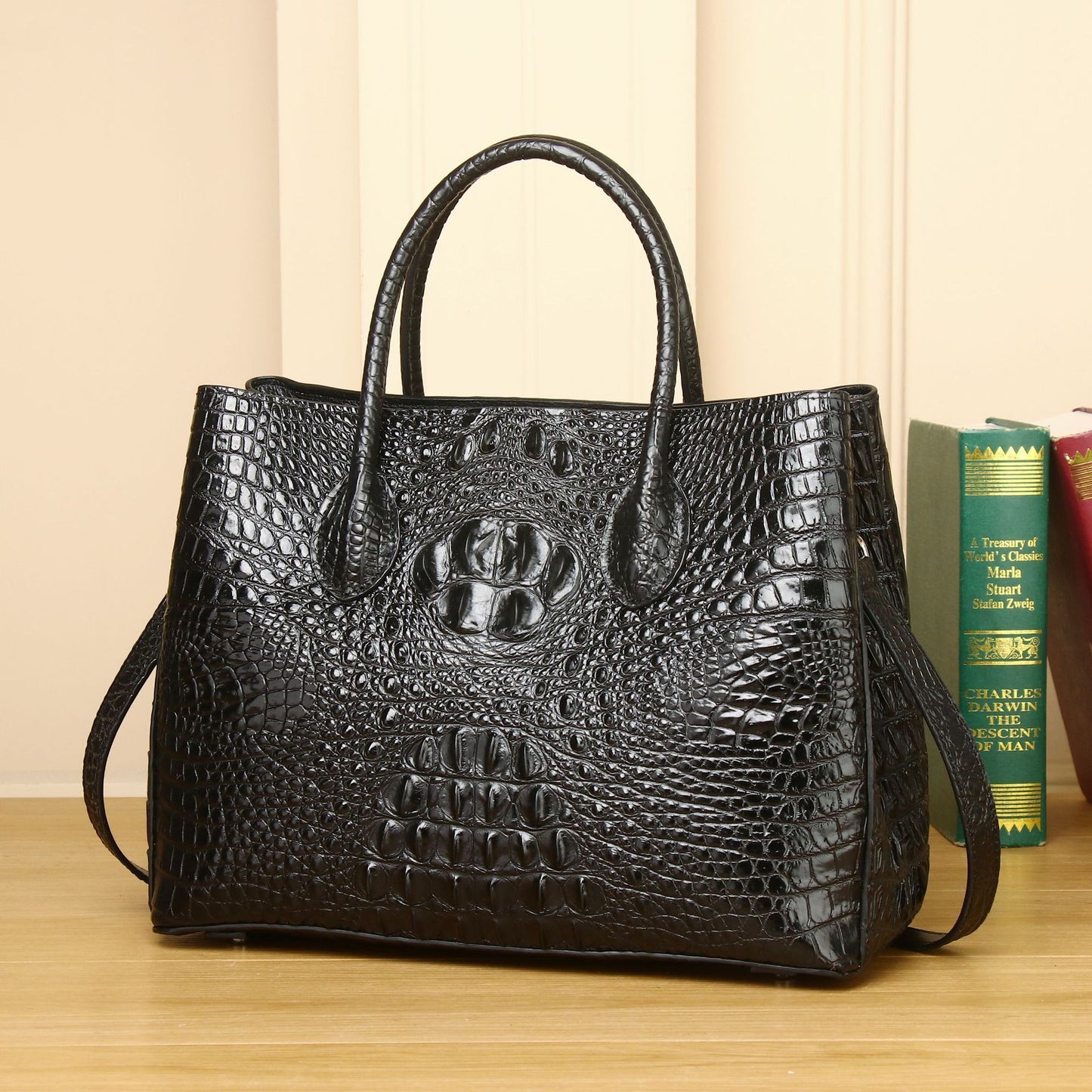 New Arrival Classic Croc-Effect Garden Tote Bag for Women, A High-End Large Capacity Shoulder Crossbody Top-Handle Handbag with Premium Design