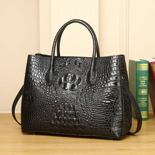 New Arrival Classic Croc-Effect Garden Tote Bag for Women, A High-End Large Capacity Shoulder Crossbody Top-Handle Handbag with Premium Design