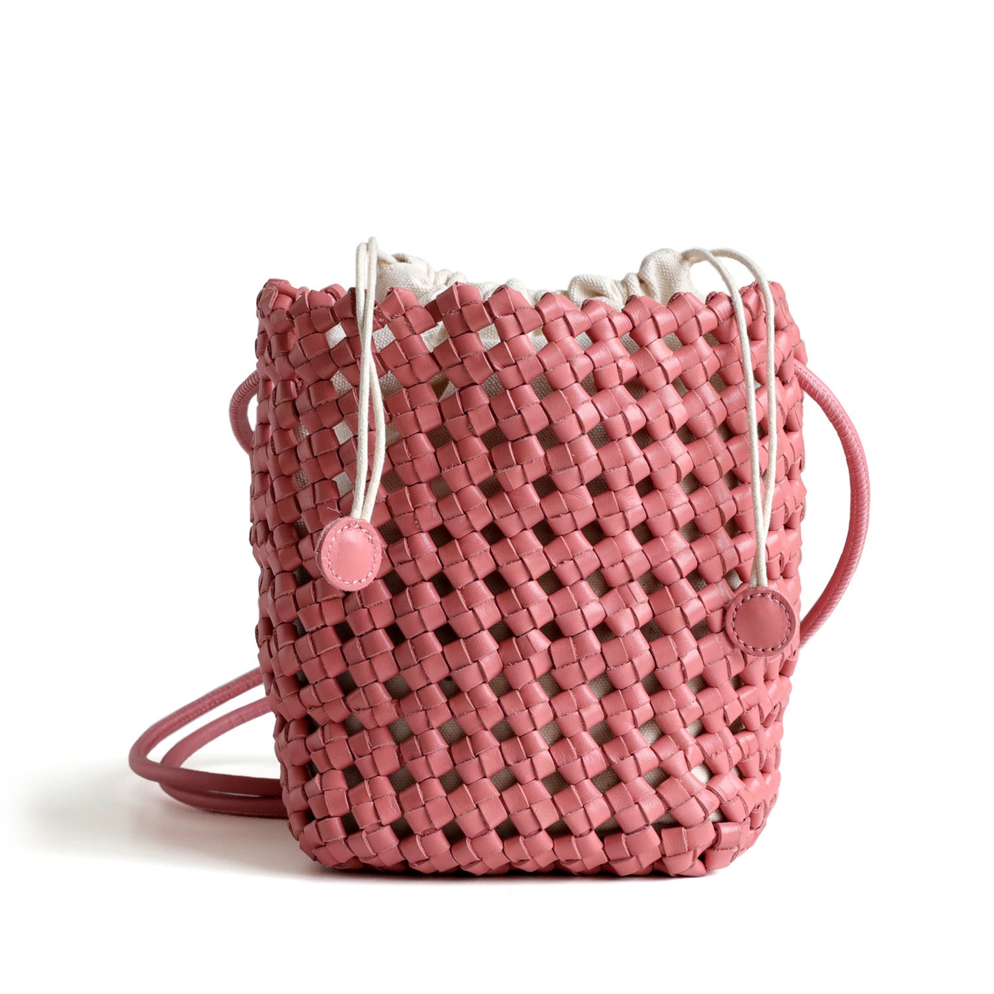 Top Layer Cowhide Handwoven Mini Bucket Bag for Women Exquisite Crossbody Small Bag, Niche Craftsmanship Purse with Versatile Style