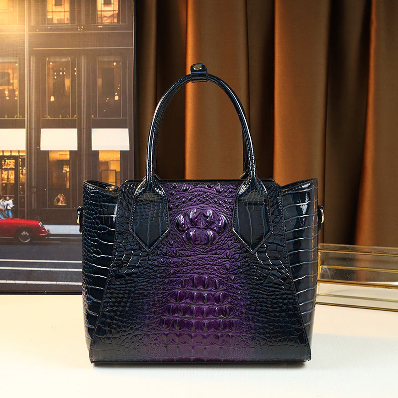 New Arrival Multi-Color Croc-Effect Business Tote Bag for Women, A Large Capacity Commuter Top-Handle Crossbody Handbag with Versatile Fashionable Design, Perfect for Work & Everyday