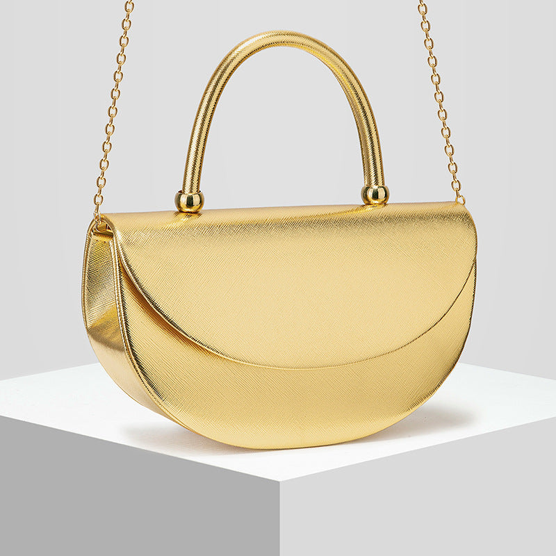 Semi-Circle Evening Clutch for Women, New Formal Banquet Gown Bag, Elegant Wedding Party Handbag for Ladies