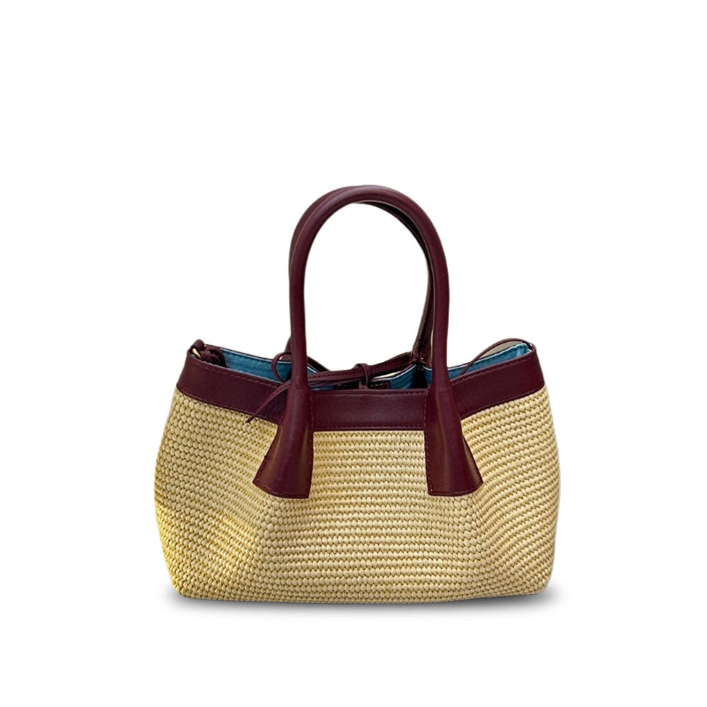 New Small Raffia Woven Basket Tote, Casual Versatile Shoulder & Crossbody Bag for Women