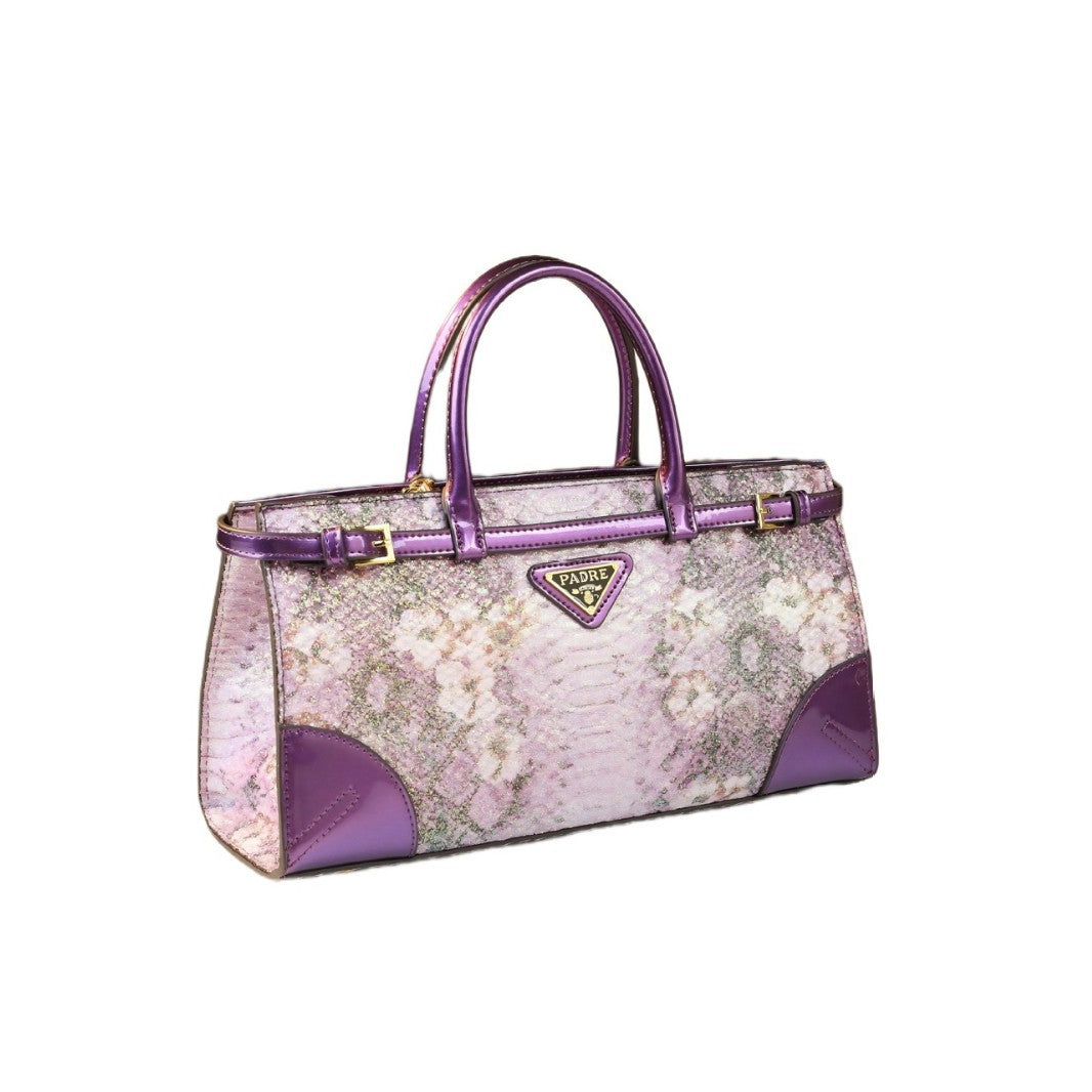 Chic Snake-Effect Birkin-Inspired Tote Bag for Women, Premium High-End Top-Handle Crossbody Shoulder Handbag with Sophisticated Versatile Design, Ideal Everyday Purse for Mom