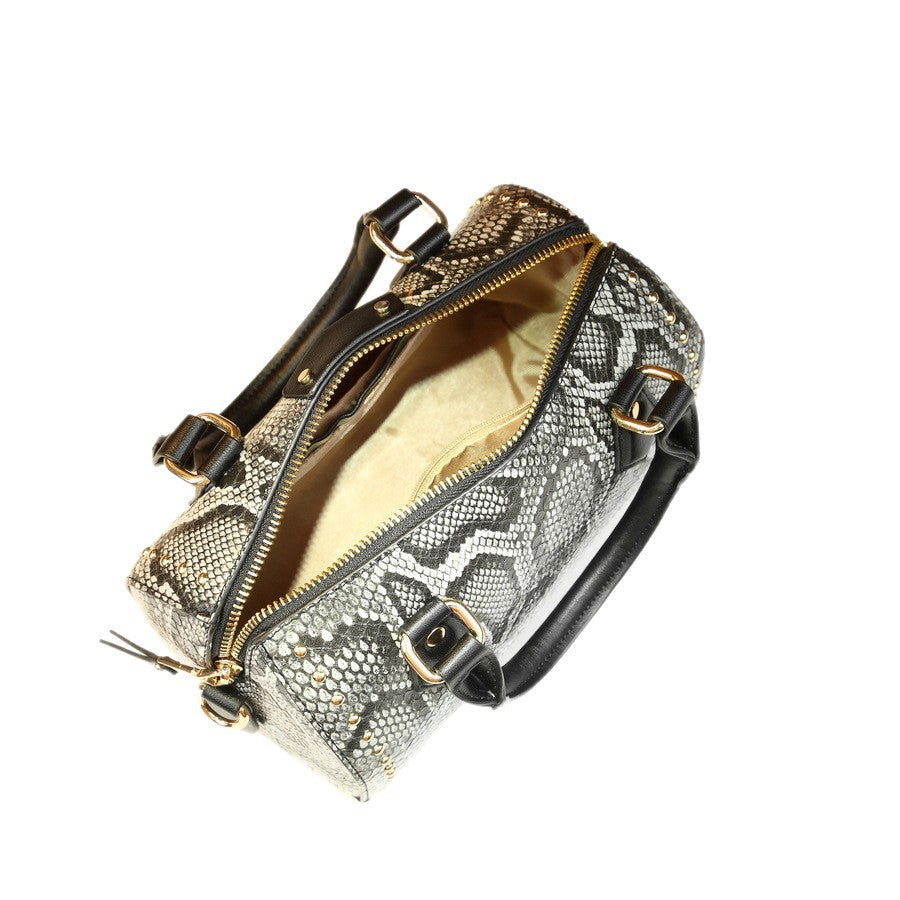 Snakeskin Embossed Pillow Bag for Women Light Luxury Shoulder Crossbody Handbag, Versatile Trendy Purse with Exotic Textured Finish