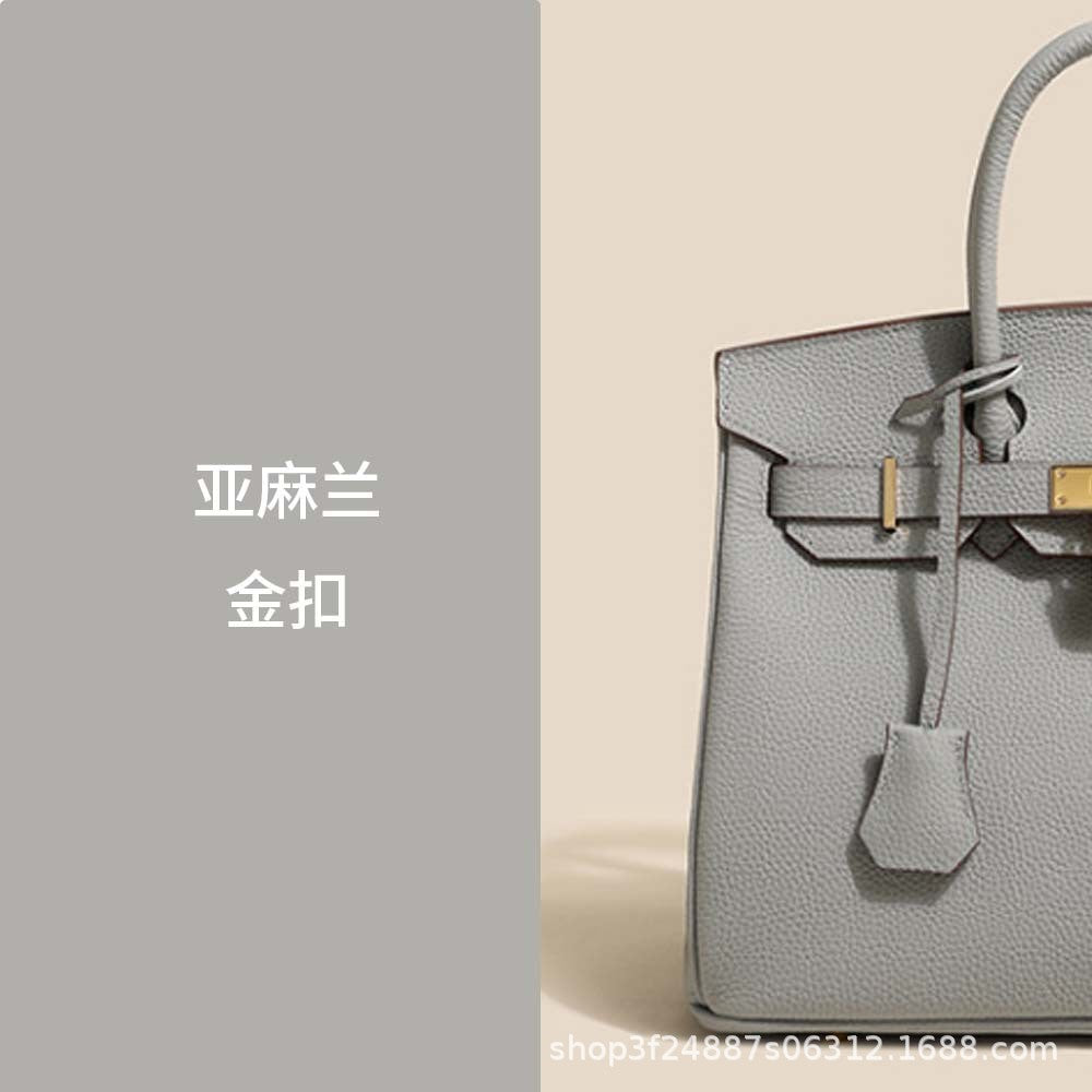 Premium Top-Layer Cowhide Leather with Pebbled Texture, Birkin-Inspired Tote Bag for Women, Spacious Large Capacity Top-Handle Shoulder Crossbody Handbag with Luxurious Feel