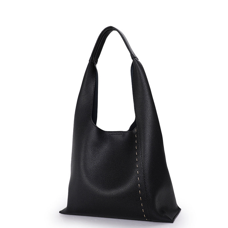 2026 Fall New Soft Cowhide Large Capacity Tote Bag, Fashionable Versatile Commute Top Handle Shoulder Purse, Premium Leather Handbag for Women