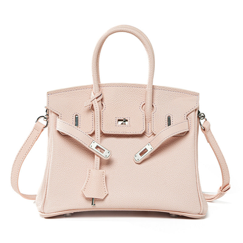Genuine Togo Leather Birkin-Kelly Style Handbag for Women, Large Capacity Niche Top Handle Purse, Premium Work Commute Bag for Ladies
