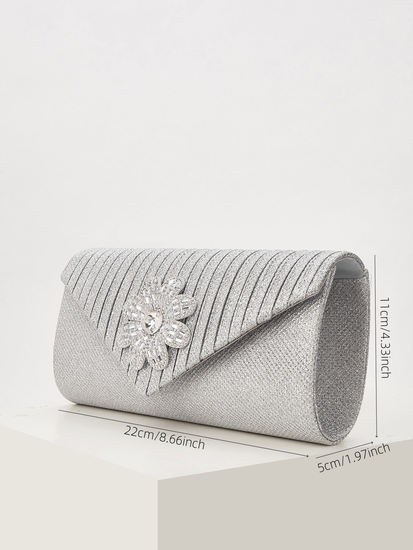 Rhinestone Embellished Evening Clutch for Women, European Style Elegant Formal Gown Handbag, Small Shoulder Crossbody Purse for Ladies