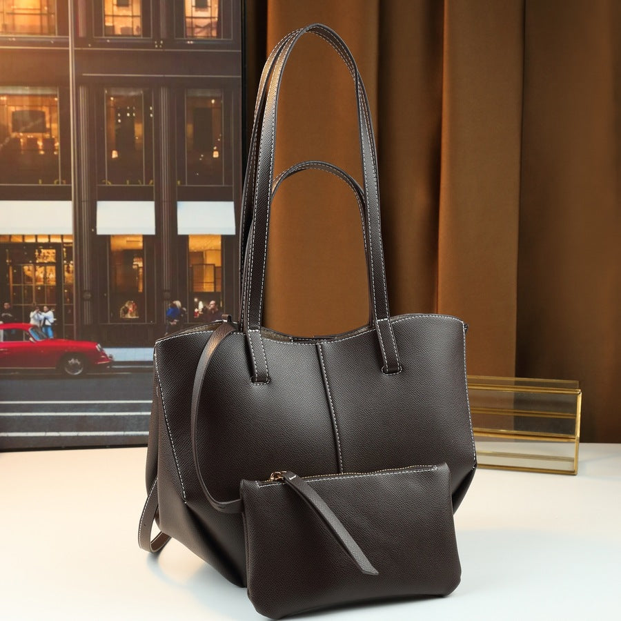 Wing Tote Bag Set for Women Large Capacity Shoulder Handbag with Detachable Sub-Bag, Trendy Solid Color Purse with Sculptural Wing Design