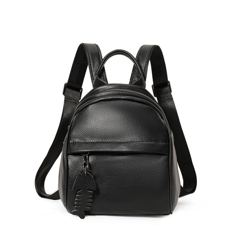 Genuine Soft Leather Backpack for Women, Minimalist Versatile Casual Commute Travel Daypack, Large Capacity Premium School Bag for Ladies