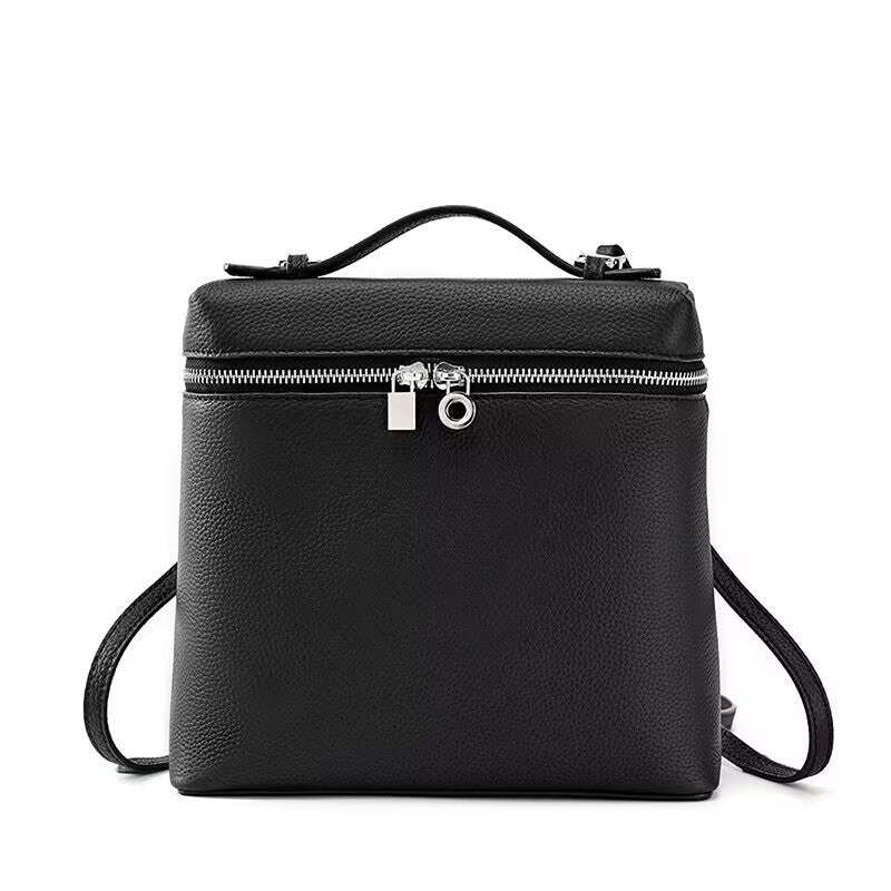 Genuine Top Layer Cowhide Makeup Backpack for Women, New Large Capacity Top Handle Crossbody Purse, Premium Niche Handbag for Ladies