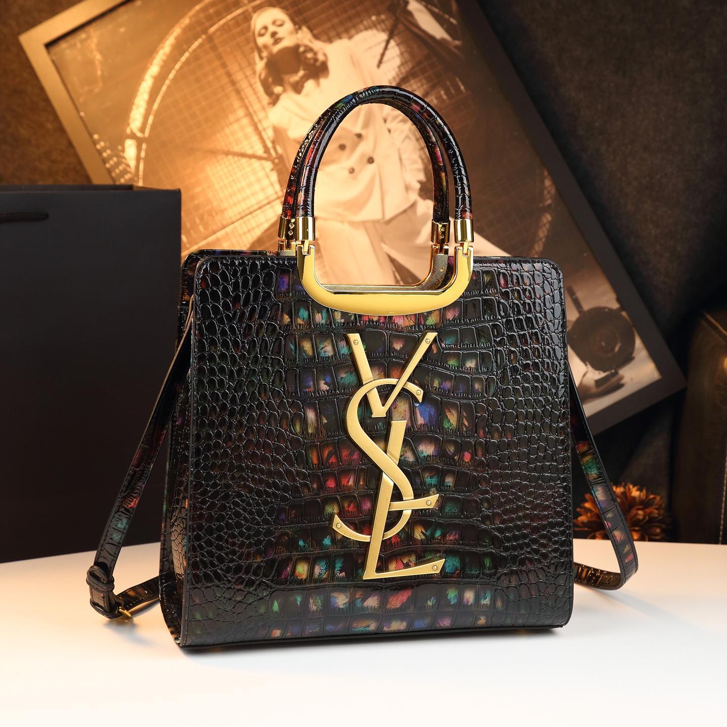 New Arrival French Style Croc-Effect Light Luxury Bag for Women, An Elegant Large Capacity Commuter Crossbody Top-Handle Handbag Perfect for Moms