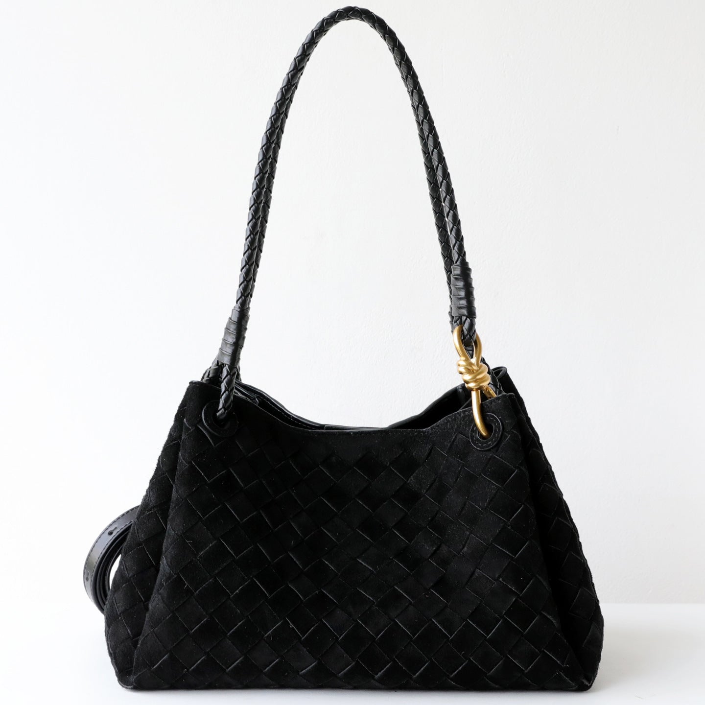 Woven Frosted Cowhide Bucket Bag for Women Fall Winter Commuter Shoulder Crossbody Handbag, Genuine Leather Purse with Soft Matte Texture