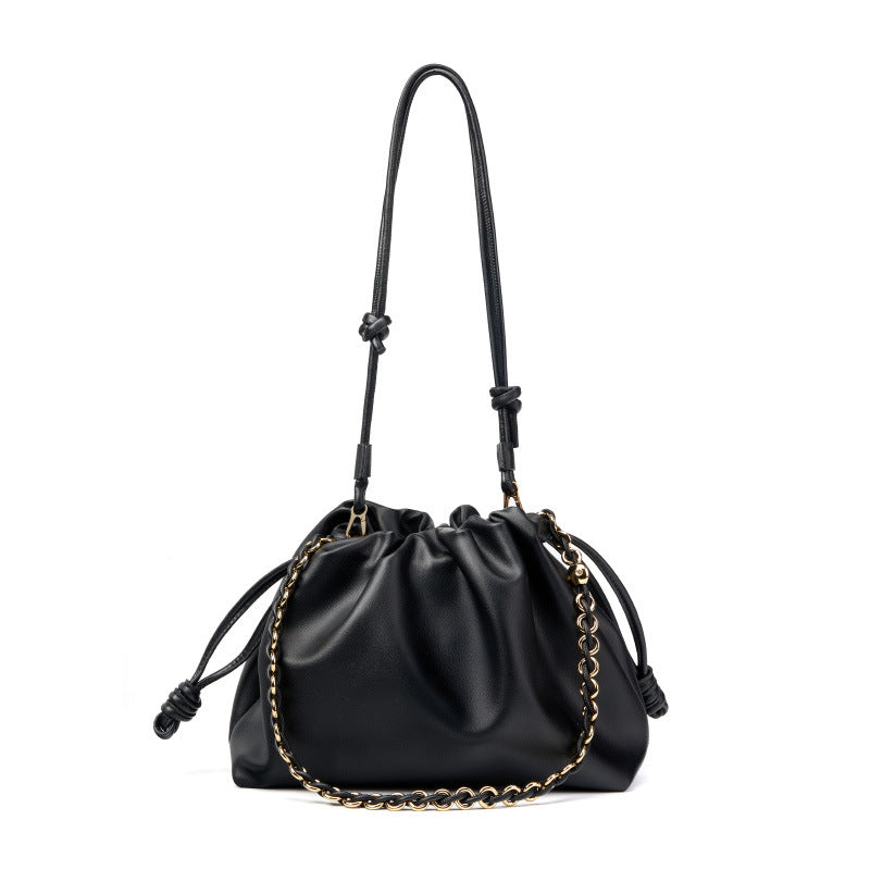 Genuine Leather Large Capacity Cloud Dumpling Bag for Women, New Premium Commute Shoulder Crossbody Top Handle Purse, Versatile Everyday Handbag for Ladies