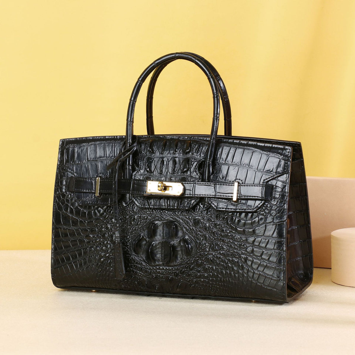 Elegant Croc-Embossed Birkin-Inspired Tote Bag for Women, Premium Large Capacity Top-Handle Shoulder Crossbody Handbag with Trendy Design, Versatile Everyday Purse