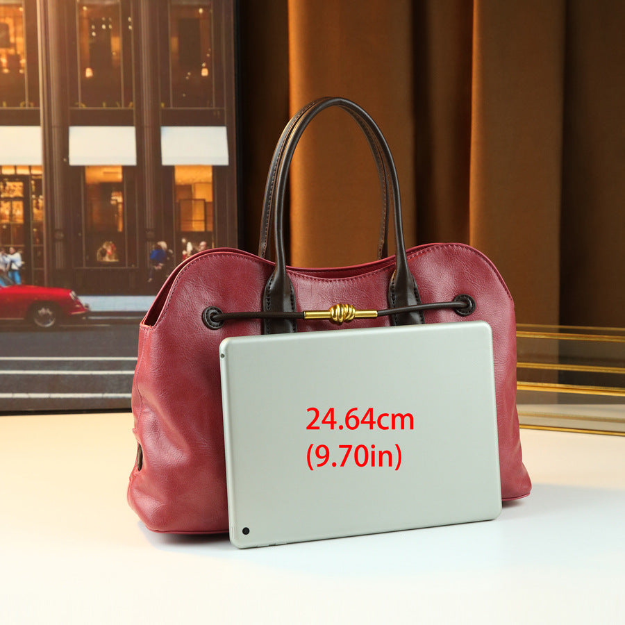 Vintage Shell Tote Bag for Women Large Capacity Fall Winter Shoulder Handbag, Versatile Commuter Purse with Timeless Classic Design
