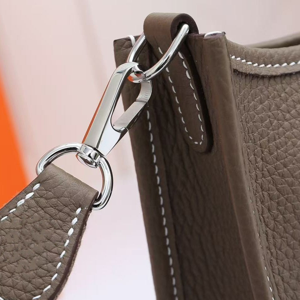 Genuine Top-Grain Leather Crossbody Bag for Women, Togo Cowhide Saffiano-Embossed Shoulder Purse with Hollow-Out Detail, Compact Lightweight Summer Handbag for Daily Use