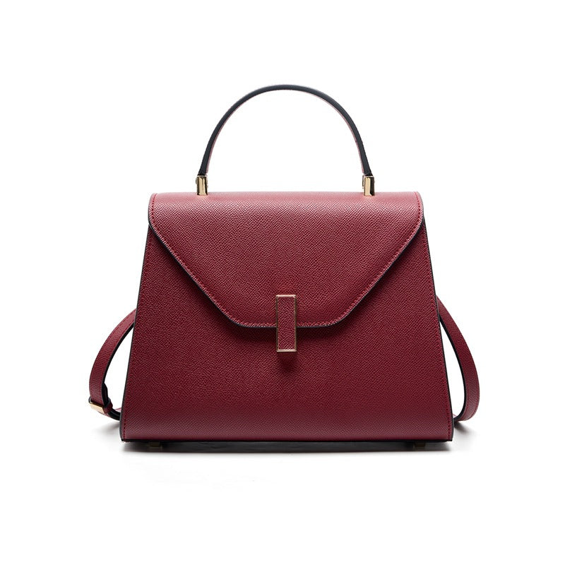 New Kelly-Style Niche Designer Bag in Genuine Leather, Large Capacity Shoulder Crossbody Top Handle Purse, Premium Fashionable Handbag for Women