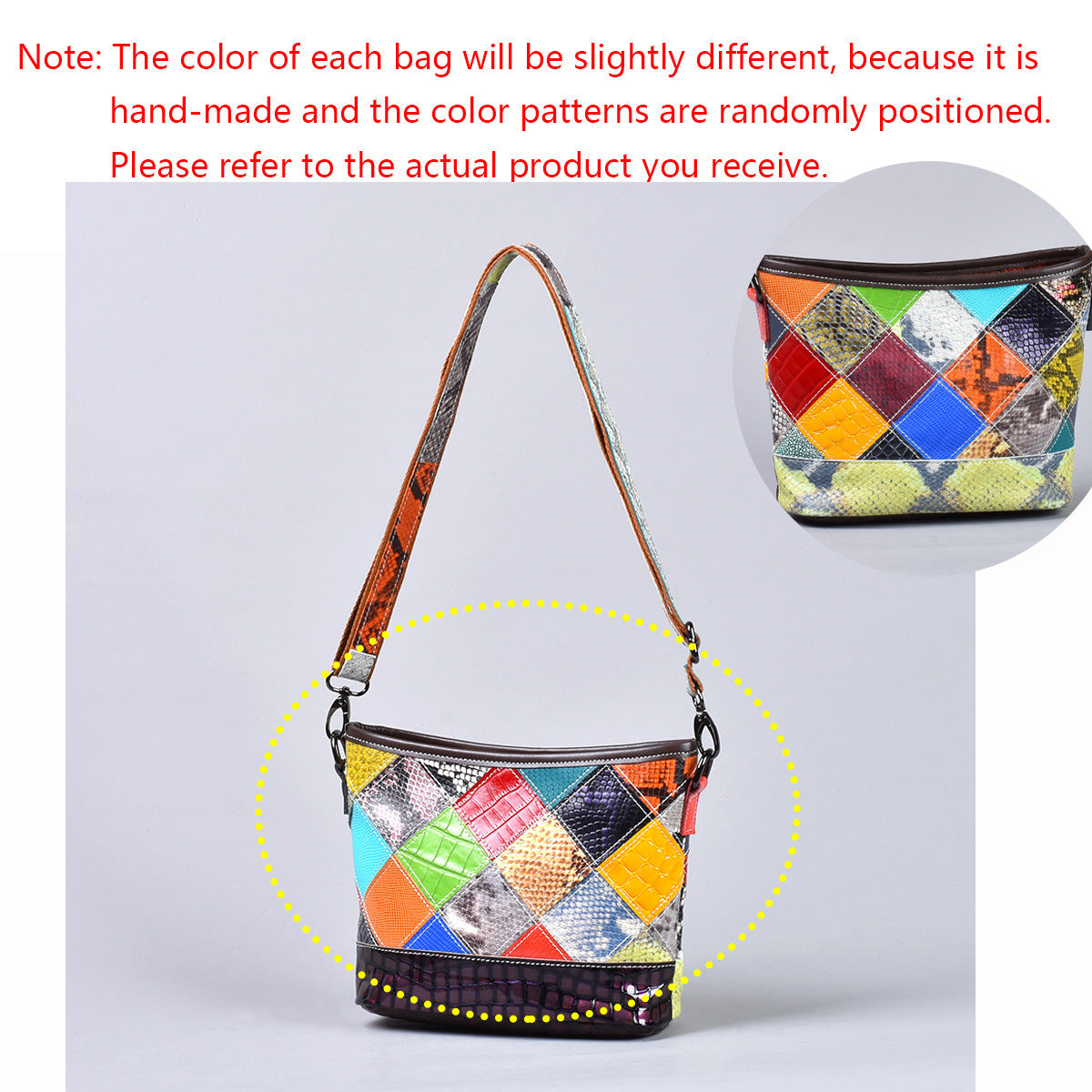Snakeskin Colorful Patchwork Bag in Genuine Leather, Plaid Crossbody Shoulder Small Purse, Stylish Handbag for Women