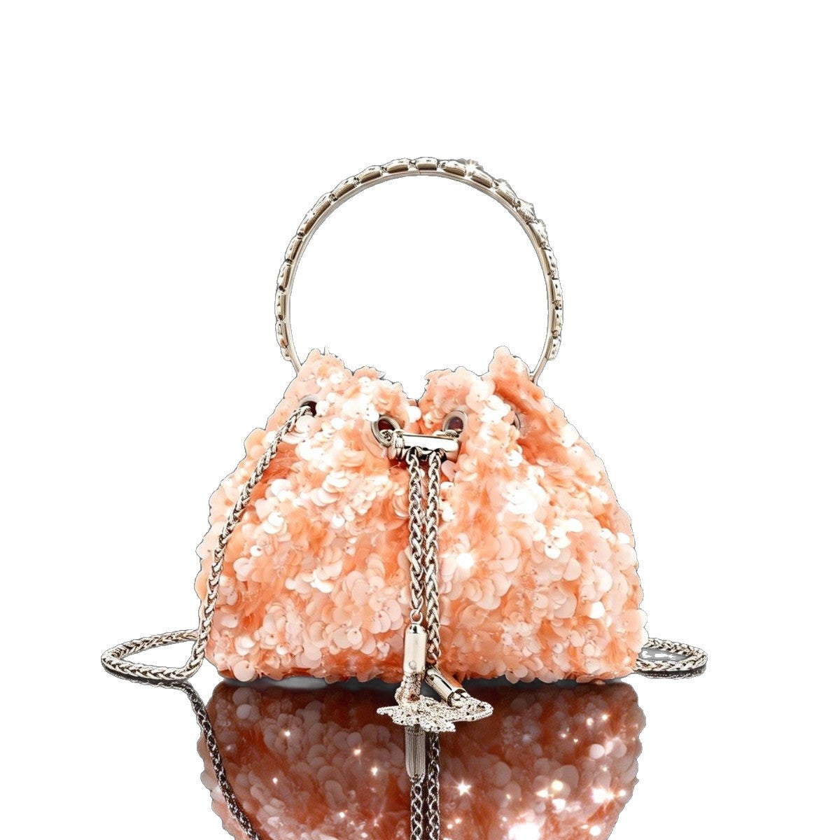 New Tassel Evening Bag for Women, Soft Sequin Shoulder Crossbody Purse, Light Luxury Sparkly Handbag for Parties & Events
