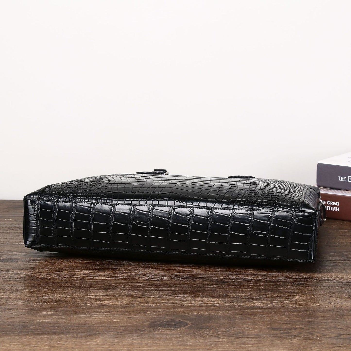 New Arrival Croc-Effect Business Briefcase for Men, A Double-Zip Top-Handle Laptop Document Bag with Fashionable Office Design, Perfect for Work & Travel
