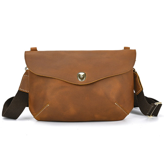 Vintage Crazy Horse Leather Multifunctional Clutch, Crossbody Shoulder Bag, Top Layer Cowhide Toiletry Travel Pouch for Men and Women
