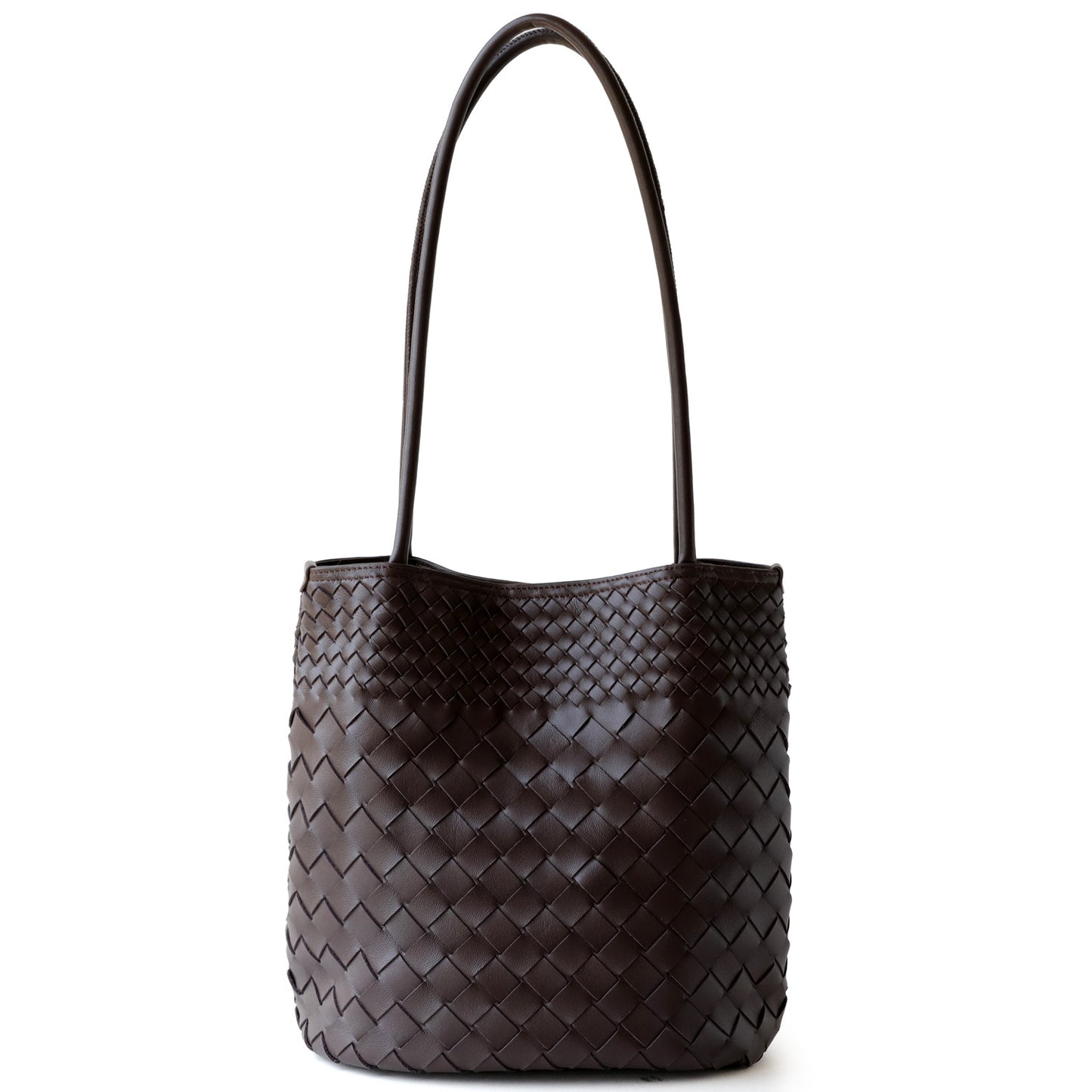 Sheepskin Woven Bucket Bag for Women Large Capacity Commuter Shoulder Handbag, Multi-Compartment Versatile Purse with Premium Artisan Texture