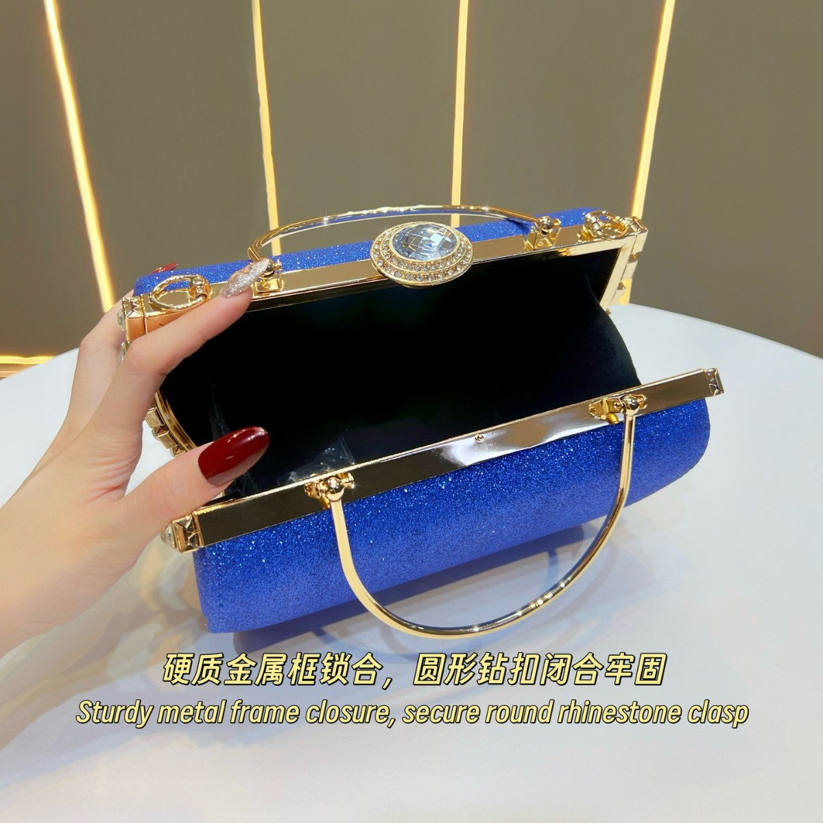 Dazzling Rhinestone-Embellished Evening Bag for Women, A Light Luxury Glamorous Chain Top-Handle Crossbody Handbag with Unique Boutique Sparkly Design, Perfect for Banquets Weddings & Special Occasions