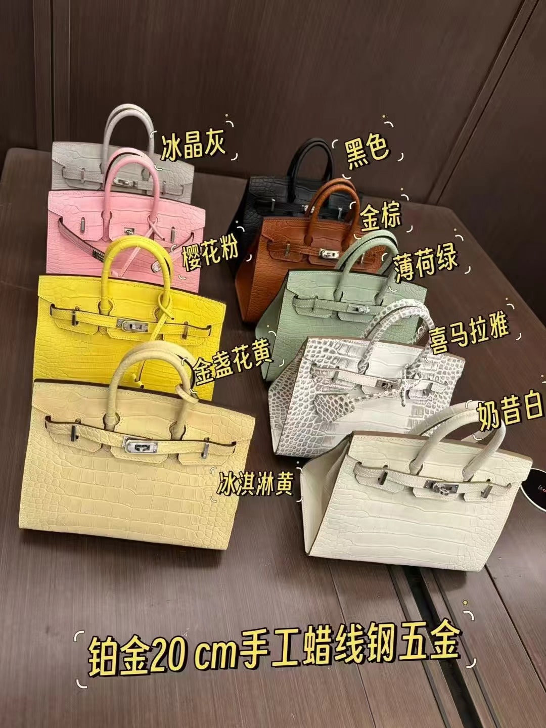 Genuine Leather Crocodile-Embossed Birkin-Style Bag for Women, Hand-Stitched Waxed Thread Vintage Fashionable Tote, Large Capacity Versatile Top Handle Purse for Ladies