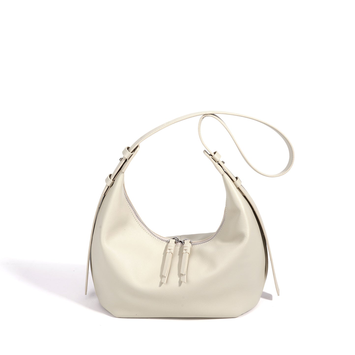 Genuine Soft Leather Korean Style Dumpling Underarm Bag for Women, Minimalist Spring Summer Commute Shoulder Purse, Premium Everyday Work Handbag for Ladies