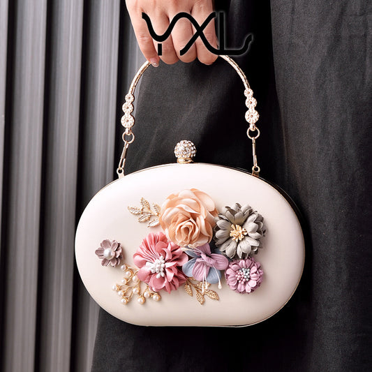 Chic Floral Vintage Evening Bag for Women, A Macaron Color Top-Handle Banquet Purse Perfect for Parties Weddings & Special Occasions