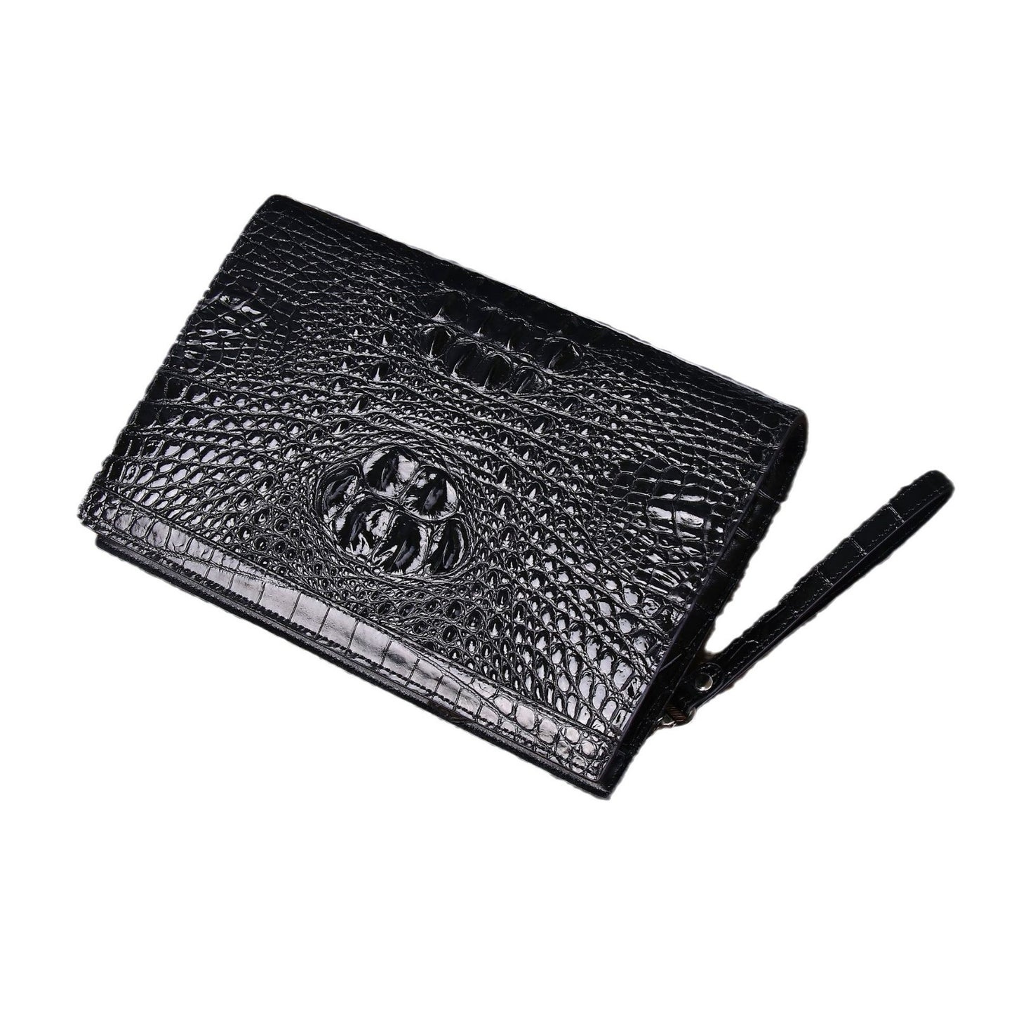 New Arrival Croc-Effect Large Clutch Bag for Men, A Multi-Functional Envelope Wallet with Classic Fashionable Design, Perfect for Documents, Travel & Daily Use