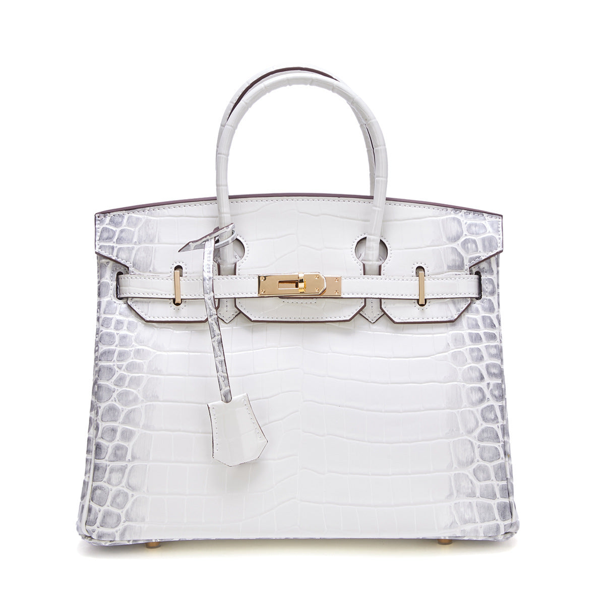 Genuine Leather Crocodile-Embossed Birkin-Style Bag for Women, New Structured Large Top Handle Shoulder Crossbody Purse, Versatile Everyday Handbag for Ladies