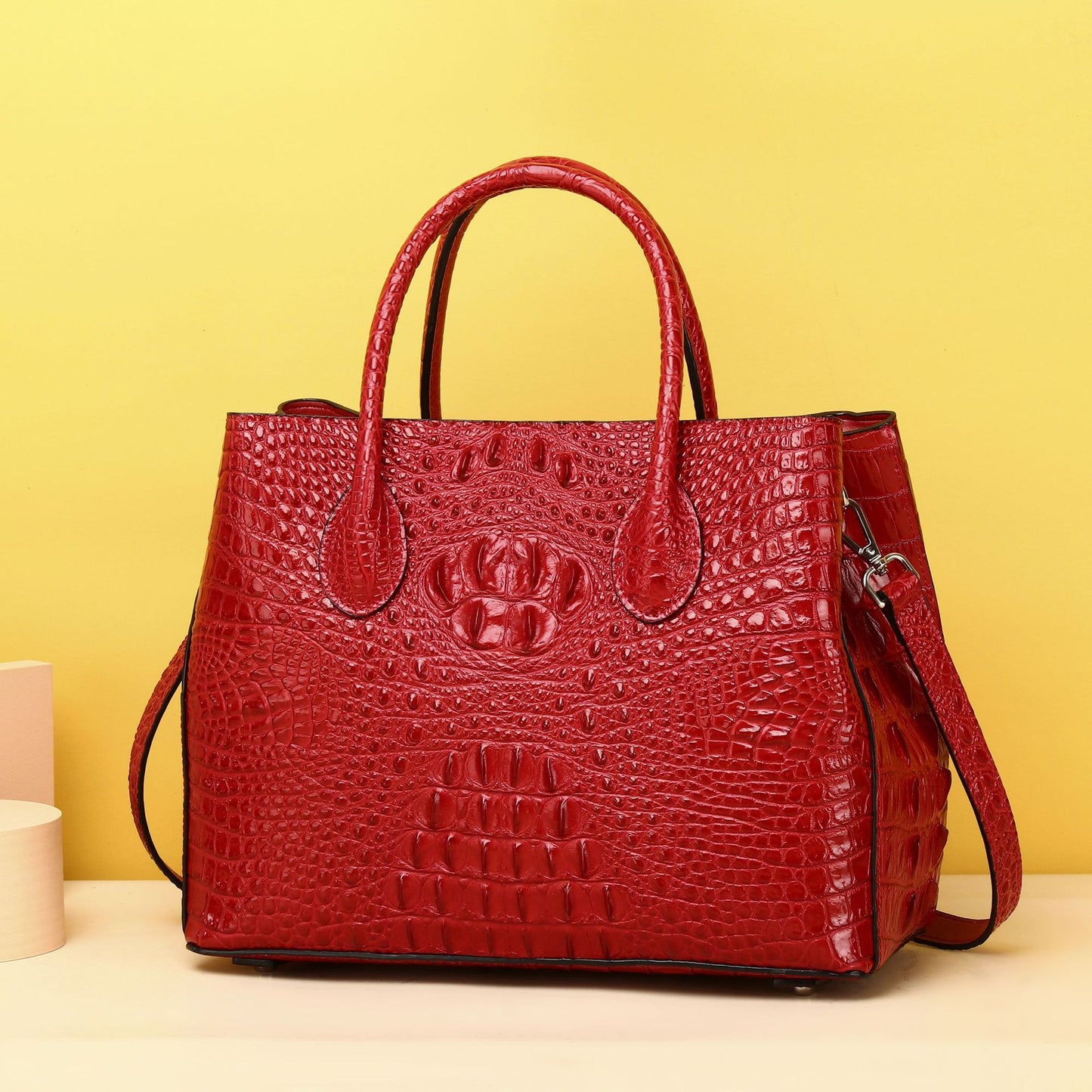 New Arrival Croc-Effect Bone-Pattern Garden Tote Bag for Women, A Shoulder Crossbody Top-Handle Handbag with Trendy Design
