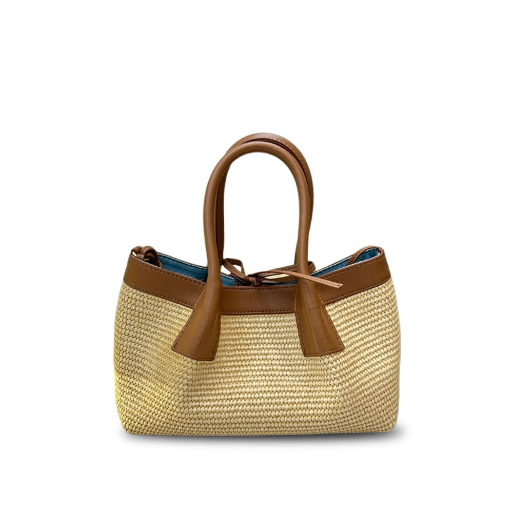 New Small Raffia Woven Basket Tote, Casual Versatile Shoulder & Crossbody Bag for Women